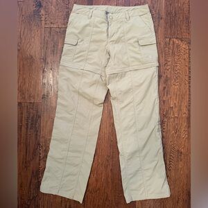 The North Face Convertible Pants Womens 6 Sand Beige Nylon Hiking Zip Off Shorts